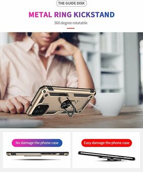 Samsung A03 Goud - Armor met Kickstand Ring