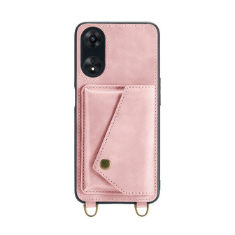Oppo A98 Pale Pink - Back Cover met Koord