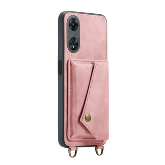 Oppo A98 Pale Pink - Back Cover met Koord