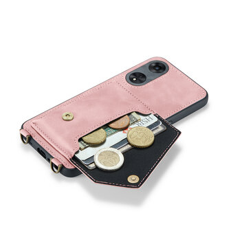 Oppo A98 Pale Pink - Back Cover met Koord