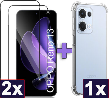 Reno 13 - Anti Shock &amp;amp; 2x Glas - Transparant