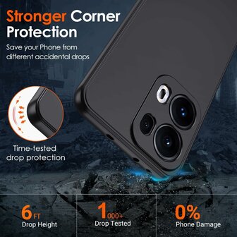 Reno 13 Pro - Siliconen Back Cover - Zwart