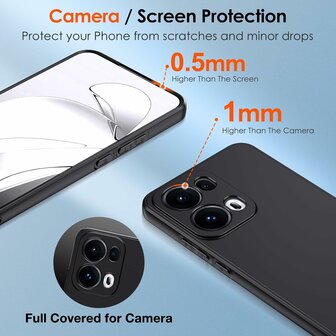 Reno 13 Pro - Siliconen Back Cover - Zwart