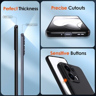 Reno 13 Pro - Siliconen Back Cover - Zwart