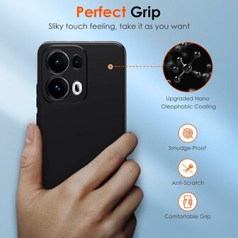 Reno 13 Pro - Siliconen Back Cover - Zwart