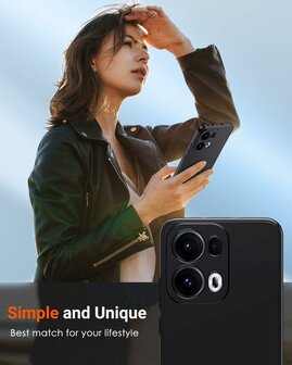 Reno 13 Pro - Siliconen Back Cover - Zwart