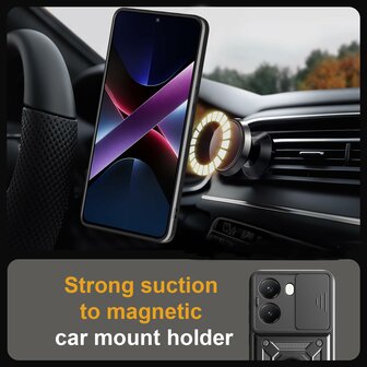Oppo Reno 13 F - Zwart - Armor Kickstand met Camera Bescherming