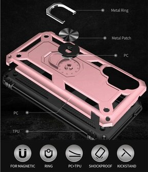 Samsung A32 5G Ros&eacute;goud - Armor met Kickstand Ring