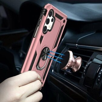 Samsung A32 5G Ros&eacute;goud - Armor met Kickstand Ring