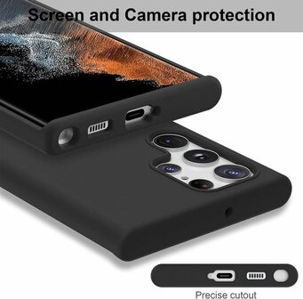 Samsung S23 Ultra - Siliconen Back Cover - Zwart