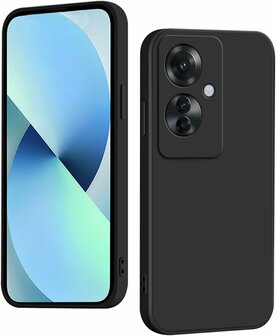Reno 11F - Siliconen Back Cover - Zwart