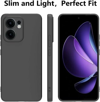 Reno 13 FS - Siliconen Back Cover - Zwart