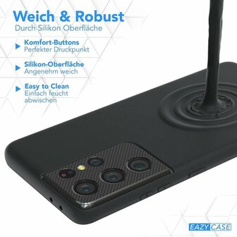 Samsung S21 Ultra Roze - TPU Back Cover met Koord