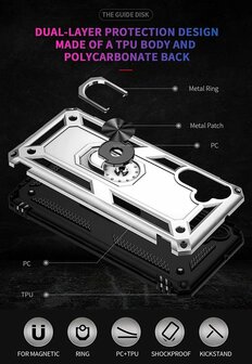Samsung M23 Grijs - Armor met Kickstand Ring