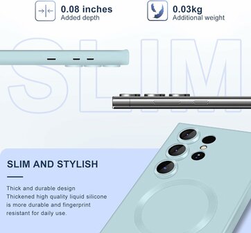 Samsung S24 Ultra - Licht Blauw Blauw - MagSafe Matte TPU