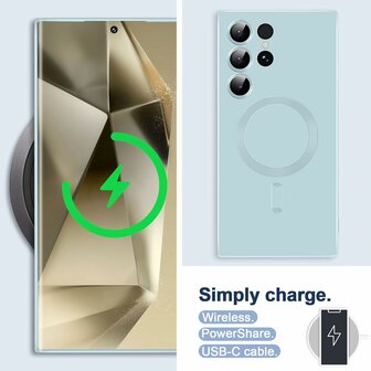 Samsung S24 Ultra - Licht Blauw Blauw - MagSafe Matte TPU