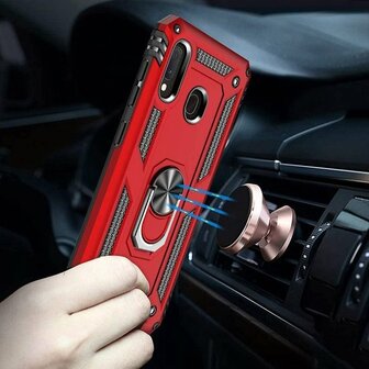 Samsung A20e - Armor met Kickstand Ring - Ros&eacute;goud
