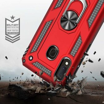 Samsung A20e - Armor met Kickstand Ring - Ros&eacute;goud