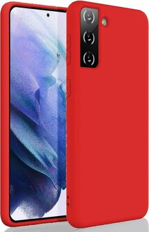 Samsung S21 - Siliconen Back Cover - Rood