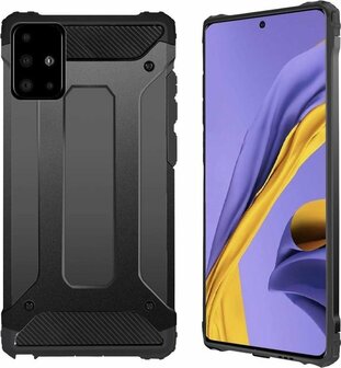 Samsung A71 - Anti Shock Hybrid Armor Case - Zwart