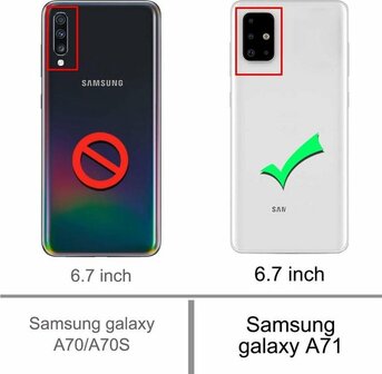 A71 - Back Cover &amp;amp; 2X Glas - Transparant