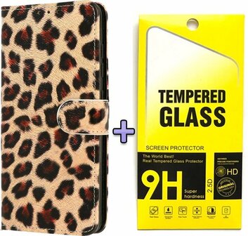 S21 Plus - Book Case - Luipaard &amp;amp; Glas
