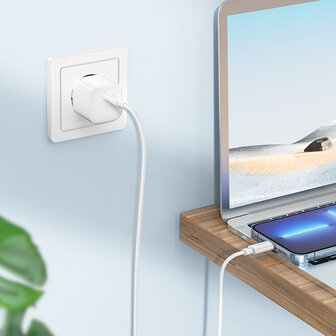 Hoco Oplaad Type C naar Lightning Kabel - 20W- Wit