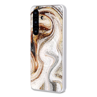 Samsung S25 Plus - Wit - Marmer MagSafe Back Cover