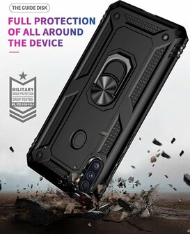 Samsung M11 Zwart - Armor met Kickstand Ring