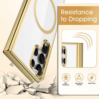 Samsung S25 Ultra - Goud - MagSafe TPU met Koord &amp;amp; Glas