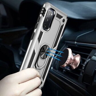 Samsung S20 FE Grijs - Armor met Kickstand Ring