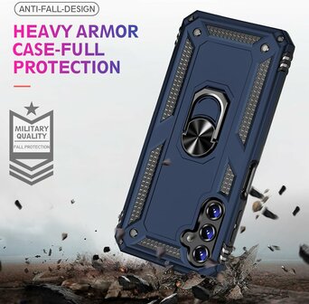 Samsung S23 FE Blauw - Armor met Kickstand Ring