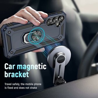 Samsung S23 FE Blauw - Armor met Kickstand Ring