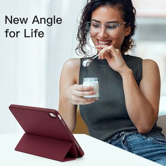 iPad 2025 &amp;amp; 2022 (11/10 Gen) - Bordeaux - Smart Cover met Pen Slot