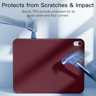 iPad 2025 &amp;amp; 2022 (11/10 Gen) - Bordeaux - Smart Cover met Pen Slot