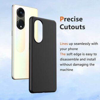 Oppo A98 - Siliconen Back Cover - Zwart