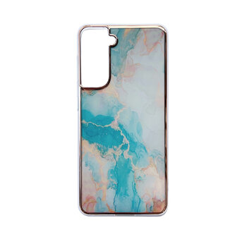 Samsung S24 Plus - Marmer Back Cover - Aqua