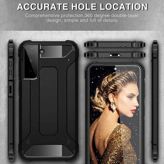 Samsung S21 Plus Zwart - Armor Back Cover