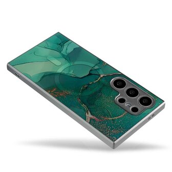 Samsung S24 Ultra Blauw - MagSafe TPU Marmer