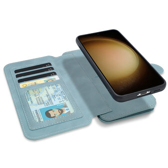 Samsung S23 Aqua Blue - 2 in 1 Book Case met Rits