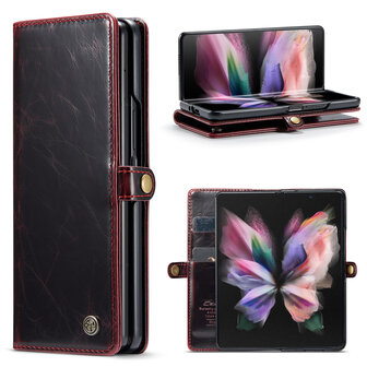 Samsung Z Fold 4 Rustiek Crimson Red - Book Case