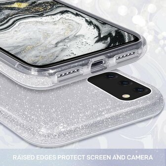 Samsung A03 - Glitter Back Cover - Zilver