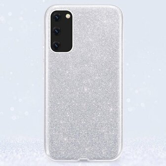 Samsung A03 - Glitter Back Cover - Zilver