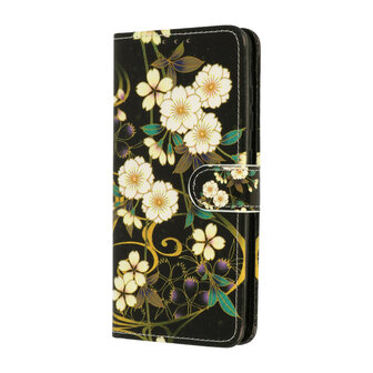 Samsung S22 Ultra met Wilde Bloemen Print  - Book Case