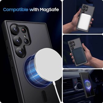 Samsung S24 Ultra Zwart - Matte Armor - Geschikt voor MagSafe