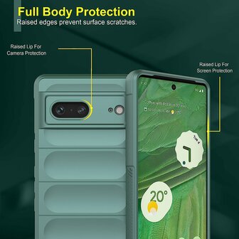 Pixel 7A Groen - Schok Bestendig - Siliconen Back Cover