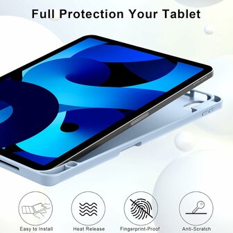 iPad Air (11 inch 2024 &amp;amp; 2025) - Licht Blauw - Smart Cover met Pen Slot