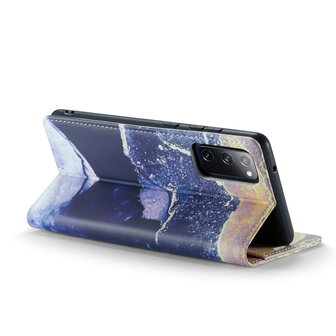 Samsung S21 FE Blue Sodalite - Marmer Book Case
