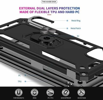 Samsung A22 5G Ros&eacute;goud 2X Glass - Armor met Kickstand Ring