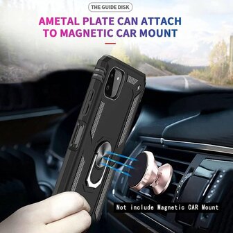 Samsung A22 5G Ros&eacute;goud 2X Glass - Armor met Kickstand Ring